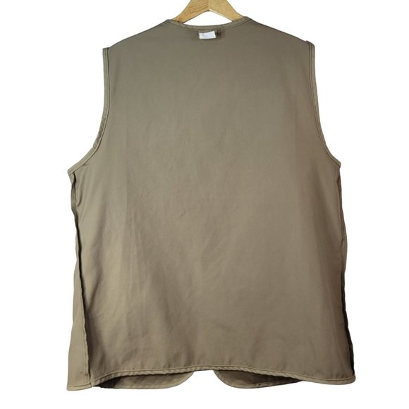 Ideal Utility Vest Brown Khaki Large Pockets Zip USA Made Photo Hunting Hiking - Picture 6 of 9